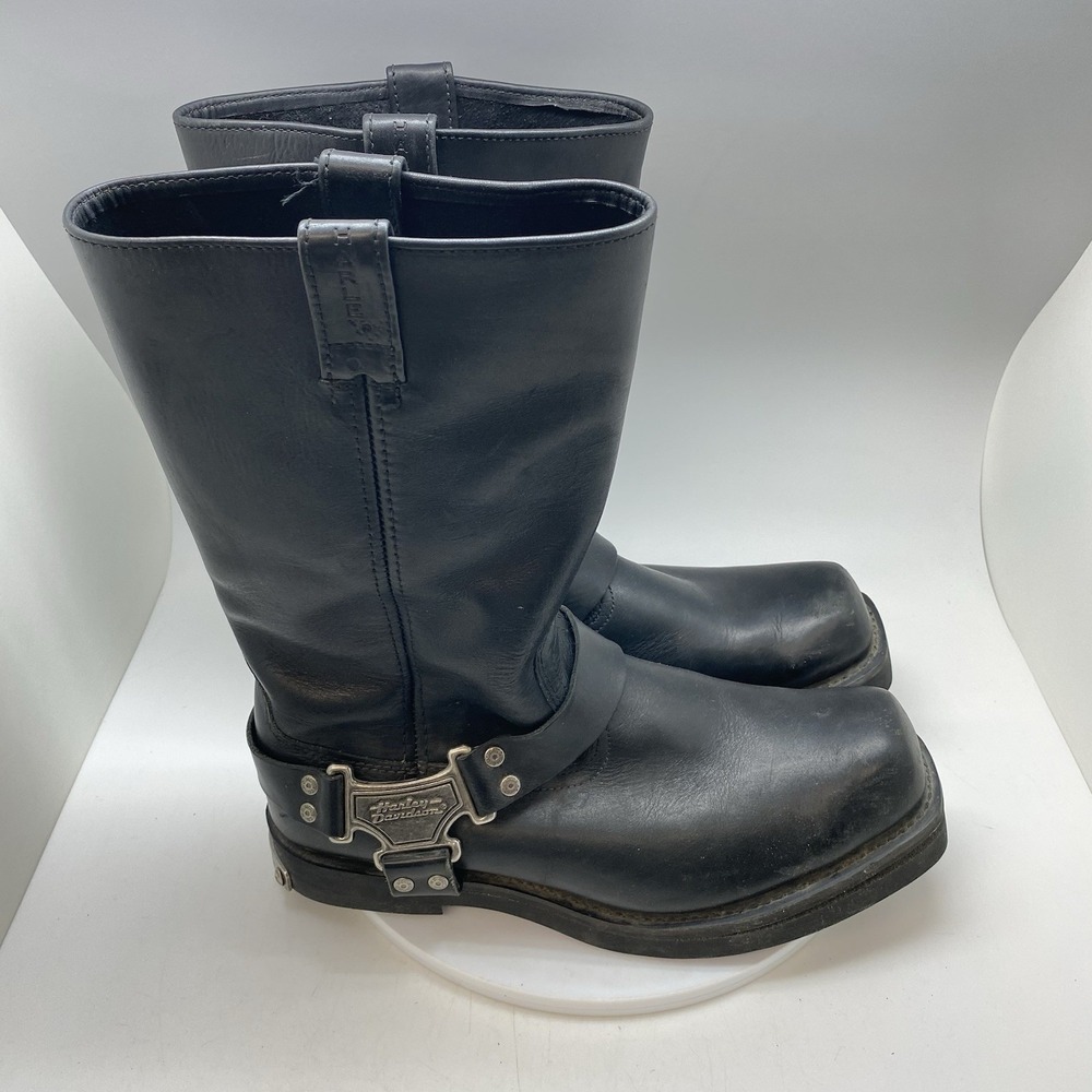 Harley-Davidson Boots Mens 13 Harness Leather Black 91345 Engineer Shoes SEE